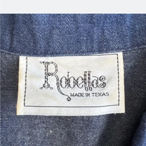 Robellas Vintage Denim Fringe Shirt - Large - Picture 5 of 5